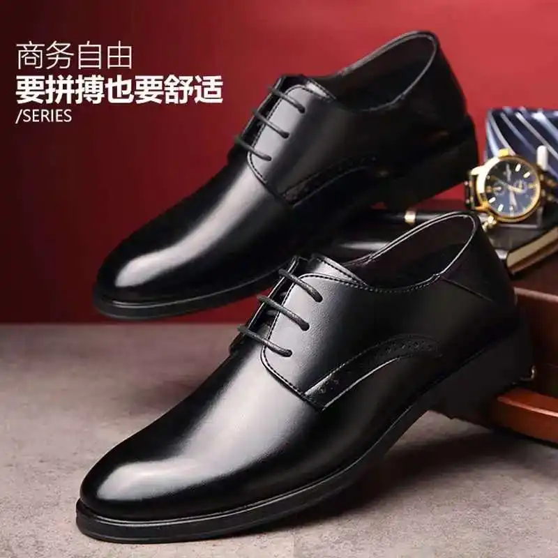 Black business casual oxford man dress formal shoes men office leather