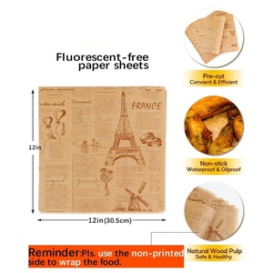 Thực phẩm an toàn nướng bánh mì kẹp thịt nướng bánh mì nướng cá không thấm mỡ Nồi chiên không khí lót dầu kháng bọc giấy gói thực phẩm - Product Image 4