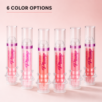 Gloss repulpant hydratant pour les lèvres, volume, marque privée, végétalien, imperméable, tube seringue, brillance miroir, 5ml pour kit de maquillage professionnel