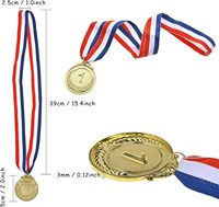 GOLDGE 18-Piece 2-Inch Medali Penghargaan Emas/Perak/Perunggu dengan Pita Leher |   Peringkat 1-3 untuk Pesta Olahraga Spelling Bees (Buatan Cina)