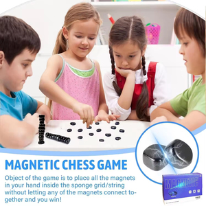 Jeu d'échecs magnétique avec 20 pierres et cordon réglable amélioré, 2 dés et pochette de voyage, outil interactif familial pour enfants et adultes - Product Image 5
