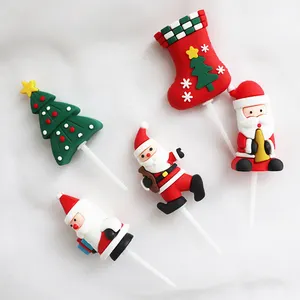 Wholesale Christmas Decoration Supplies Series Stereo Soft Pvc 3d Keyring Santa Claus Keychain Gift