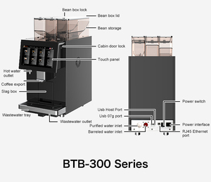 Máquina de Café Espresso Comercial Inteligente, Totalmente Automática, de Acero Inoxidable, con Pantalla Táctil Programable, para Uso en Hoteles, 2KG de Granos - Product Image 6
