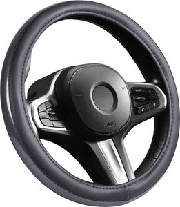 Housse de <span class=keywords><strong>volant</strong></span> de <span class=keywords><strong>voiture</strong></span> en cuir PVC multicolore, ajustement universel avec détails de fil contrasté - Product Image 1