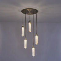 Lámpara Colgante de Mármol Italiano de Lujo, Moderna, de Diseño, para Sala de Estar, Villa, Iluminación de Techo