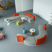 Canapé de réception modulaire flexible en tissu, ensemble de canapés de bureau, chaise de salle d'attente
