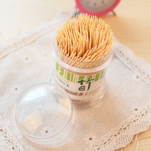 Toothpick Box Bamboo Toothpicks 6.5cm 80-100 Pcs Transparent Container Household Use - Product Image 4