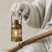 Fontaine en marbre personnalisée avec statue de marin Nauta, becs de pélican, lanterne, sculpture d'aviron et bassin rond pour l'ameublement aquatique de jardin