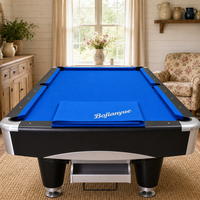 Tissu de billard bleu roi de remplacement, bandes de coussin prédécoupées, points de visée ronds, rail noir