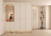 Meuble à chaussures moderne haut de gamme sur mesure avec compartiment dissimulé pour l'entrée et la décoration de toute la maison