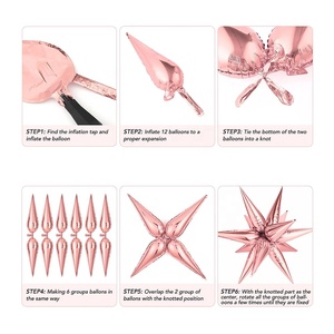 Small Foil <strong>Exploding</strong> Stars Starburst <strong>Balloon</strong> Wedding Birthday &amp; New Year Festival Party Decorations Ballon - Product Image 2