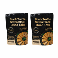 Vente en gros de snacks au tofu séché à la truffe noire 380g, étiquette privée OEM disponible, végétalien, riche en protéines, sept haricots noirs, aliment santé