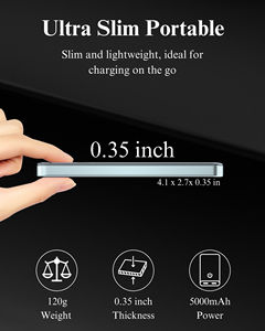 Vente flash Banque d'alimentation portable Mezone 5000mAh Charge rapide sans fil magnétique Banque d'alimentation pour téléphone - Product Image 2