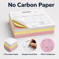 Papel NCR, Papel Autocopiativo, Libro de Recibos de 3, 4 y 5 Capas, Papel Recubierto 100% Pulpa de Madera Virgen, 45gsm, 48gsm, 52gsm, Tamaño Personalizado, OEM, ODM