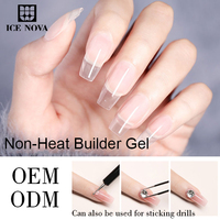 Gel Sólido Constructor Para Uñas ICE NOVA Sin Calor Sin Hema Antiadherente Gel De Construcción Sin Sensación De Calor Extensión Indolora Gel Duro Transparente Libre De TPO