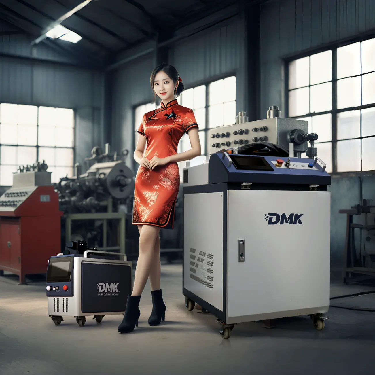 DMK 새로운 외관 CW 섬유 레이저 청소 기계 녹 페인트 산업용 그리스 제거