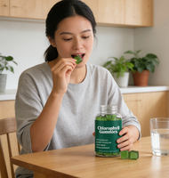 Bonbons gélifiés à la chlorophylle, 60 unités végétaliennes |   Complément alimentaire 100 % naturel pour l'immunité, l'énergie et le bien-être de la peau