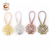 Attaches de rideaux magnétiques puissants avec double boule perlée, accessoires décoratifs, attaches de fenêtre en cristal, attaches magnétiques à boule
