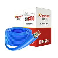 Cable Ethernet Gigabit Kneysum CAT6 de 8 Conductores de Cobre Puro Sólido G652D, POE, PVC, para Interiores/Exteriores, Hogar y Oficina