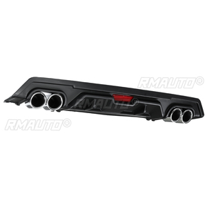 Difusor de Parachoques Trasero Inferior Negro/Cromado con Salida de Escape Doble para Honda Civic 10ª Generación Sedán 4 Puertas 2016-18 JDM - Product Image 5