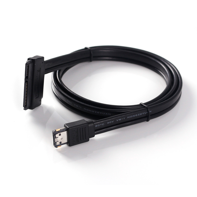 Lingable 0.5M Dual Power 12V 5V ESATA USB Cable ESATAp to SATA 7+15 22Pin Data Hard Disk Adapter Cord Line for 2.5"SSD HDD