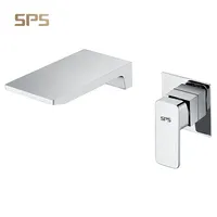 M3035 duvara monte gizli havza musluk banyo musluk bataryası sıcak soğuk su lavabo musluğu otel tuvalet musluklar pirinç malzeme SPS