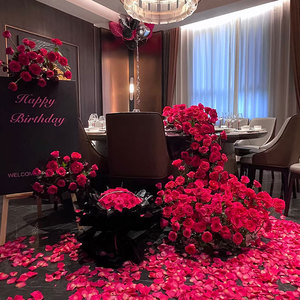 Hoa Hồng Đỏ Trung Quốc sắp xếp sân khấu đám cưới Hoa Đính hôn mặt đất cắm hoa mô phỏng hoa nhân tạo kết thúc - Product Image 5