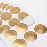 Feuille d'autocollants étanches en plastique gaufré vintage ronds pour la décoration et la fermeture des boîtes cadeaux de mariage et des invitations