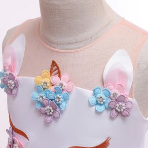 Đầm Hình Kỳ Lân 6T-14T Cho Bé Gái, Đầm Dự Tiệc Động Vật Cosplay Đi Học Không Tay Đính Hoa 3D - Product Image 5
