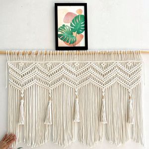 Tapisseries murales en macramé faites à la main personnalisées, art mural, décoration intérieure pour salon, mariage, prix bas - Product Image 1