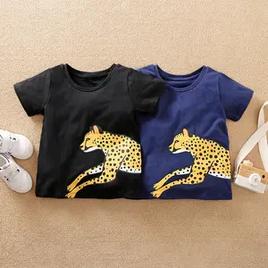 New Children's T-shirt Solid Color Cute Lion Short Sleeve Casual Loose Sweetheart Summer Top Baby Clothing