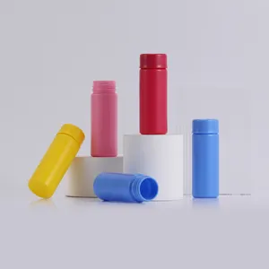 Hdpe 병 제조 업체 사용자 정의 다채로운 PE 소재 2oz 60ml 스트레이트 병 탬퍼 증거 캡