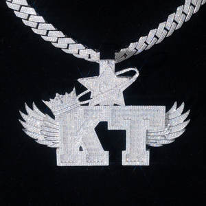 Nuevo Diseño, Colgante con Nombre de Diamante Cultivado en Laboratorio con Certificación IGI VVS, Colgante de Letra Personalizado en Plata 925 Chapada en Oro de 18K, Joyería para Hombre - Product Image 1