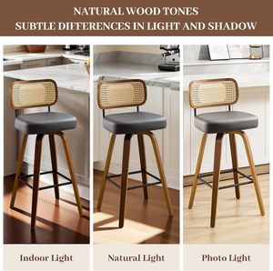 ALINUNU <span class=keywords><strong>Precio</strong></span> al por Mayor Taburete de Bar con Estructura de Madera Maciza para Bar en Casa e Isla de <span class=keywords><strong>Cocina</strong></span>, Taburete Giratorio de 360 Grados - Product Image 5