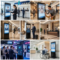 Kiosque en libre-service à écran tactile OEM ODM avec reconnaissance faciale, prise en charge multi-OS, lecteur de code QR, lecteur de code-barres, paiement thermique