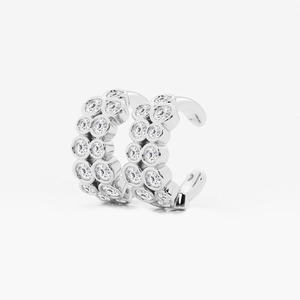 1 Ctw Round Lab Grown Diamond Fashion Cuff <b>Earrings</b> Elegant Modern Jewelry For Everyday Wear And Special Occasions - Product Image 4