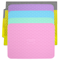 Tapis de séchage de vaisselle en silicone de qualité alimentaire, multi-usages, écologique, résistant à la chaleur, pour comptoir de cuisine, petites, moyennes et grandes tailles