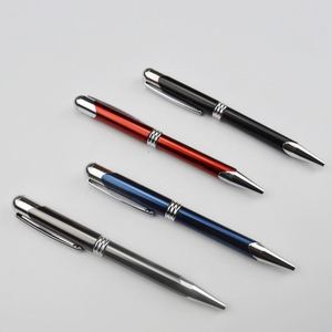 Slim Anodized Aluminum Twist Metal <b>Ballpoint</b> <b>Pen</b> With Spiral Silver Decor Ring Rotating Executive Signature <b>Pen</b> - Product Image 2