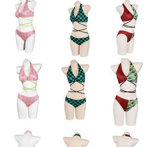4 styles <span class=keywords><strong>de</strong></span> maillots <span class=keywords><strong>de</strong></span> <span class=keywords><strong>bain</strong></span> neufs <span class=keywords><strong>Demon</strong></span> <span class=keywords><strong>Slayer</strong></span> Kamado Nezuko Kochou Shinobu Kamado Tanjirou Anime Bikini pour femmes Vêtements <span class=keywords><strong>de</strong></span> plage - Product Image 1