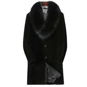 <span class=keywords><strong>Manteau</strong></span> <span class=keywords><strong>long</strong></span> épais en fourrure pour <span class=keywords><strong>homme</strong></span>, noir, gris argenté, manteaux longs - Product Image 6