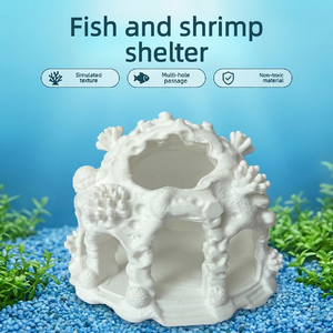 <span class=keywords><strong>Casa</strong></span> Refugio para Corales - Decoración para Acuario de Peces y Camarones con Textura Blanca Pura - Product Image 2