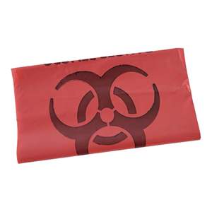 Sacs poubelles rouges linéaires à faible densité Boardwalk de 33 gallons pour les soins de santé, 1,3 mil, 33 x 39, 150/carton - Product Image 3