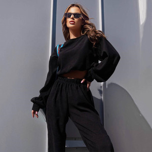 Enyami nuevo Otoño Invierno Co Ords Urban Wear mujer traje de pana sudadera Jogging pantalones 2 piezas Jogger conjunto chándal - Product Image 3