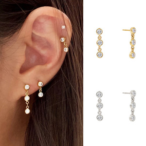 SS CZ-pendientes de plata de ley 925 para mujer, joyería fina - Product Image 3