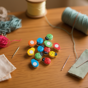 Accessorio in Legno a Forma di Scarabeo ILAN 15mm 12pz Decorazioni per Cucito - Product Image 2