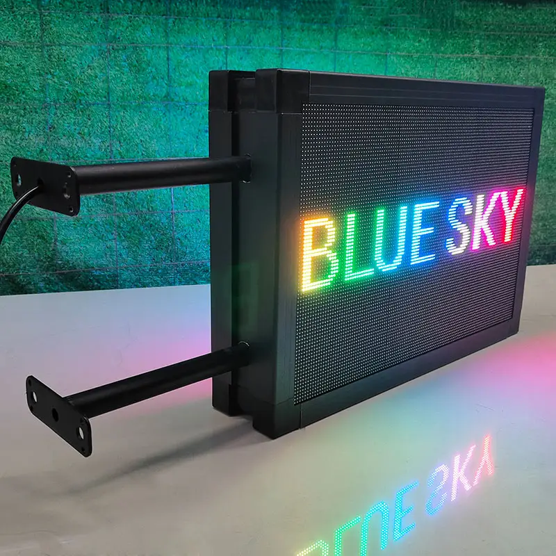 Открытый RGB Полноцветный P4 двухсторонний прокручивающийся рекламный щит светодиодный экран программируемый светодиодный бегущий знак