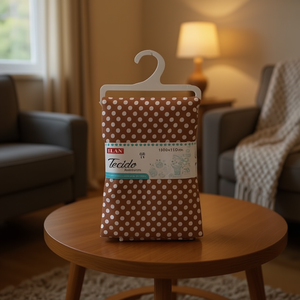 Tessuto a Pois Ilan 100x150 Cm, Puntini Bianchi su Sfondo Caffè, Decorazione per la Casa - Product Image 3