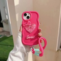 Dessin animé mignon 3D bracelet en Silicone coque de téléphone pour One Plus Nord CE 4 Wave antichoc souple TPU couvre pour 1 + Nord CE3 CE2 LITE
