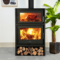 Poêle à bois en acier pour intérieur avec four de cuisson, fonctionnement sûr, chauffage domestique efficace, préparation de repas simplifiée