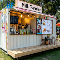Conteneur de Food Truck pour Petites Entreprises : Bar à Thé Boba et Café, Fabriqué en Panneaux Sandwich